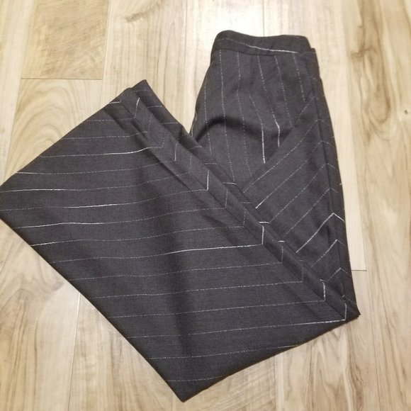 Misura by Joeffer Caoc Gray Pinstripe Wide Leg Trouser Pants 8 Womens 31 x 32 - Picture 7 of 9